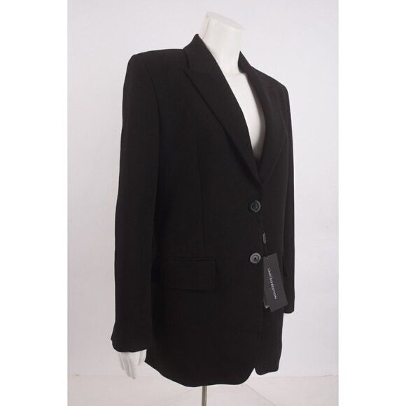 Massimo Dutti Womens Suit Jacket Blazer US 4 EU 36 Black Viscose 6072/555 NWT - Picture 2 of 6